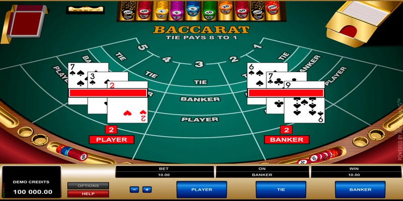 Cách chơi baccarat dựa trên tổng điểm để tính kết quả cược